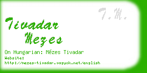 tivadar mezes business card